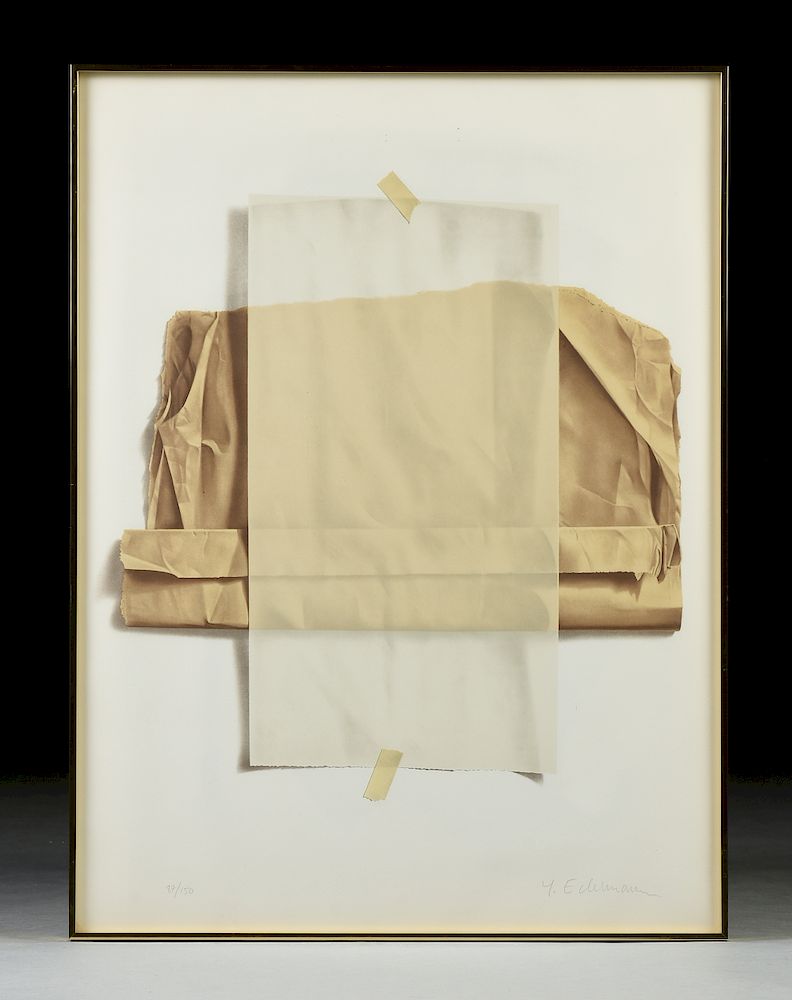 Appraisal: YRJO EDELMANN Finnish - A PRINT Wax and Brown Paper