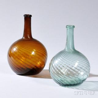 Appraisal: Two Zanesville Swirl Pattern Bottles Zanesville Ohio early th century