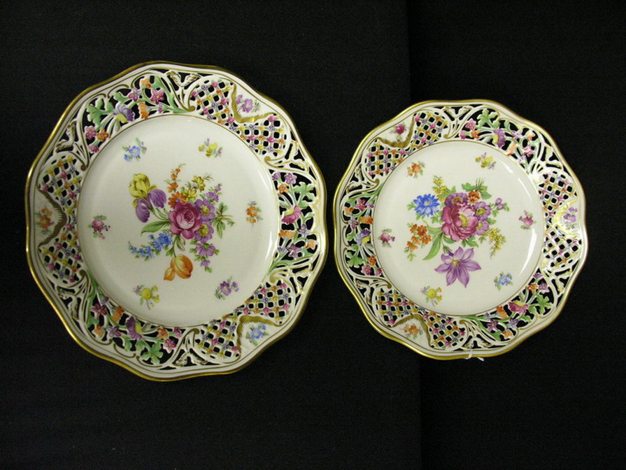 Appraisal: TWO SCHUMANN BAVARIA CHATEAU PLATES Marked U S Zone Size