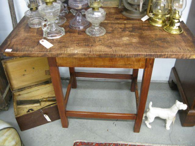 Appraisal: Country Style Table red paint tall top is X