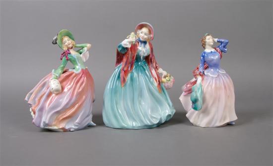 Appraisal: A Group of Three Royal Doulton Porcelain Figures Height of