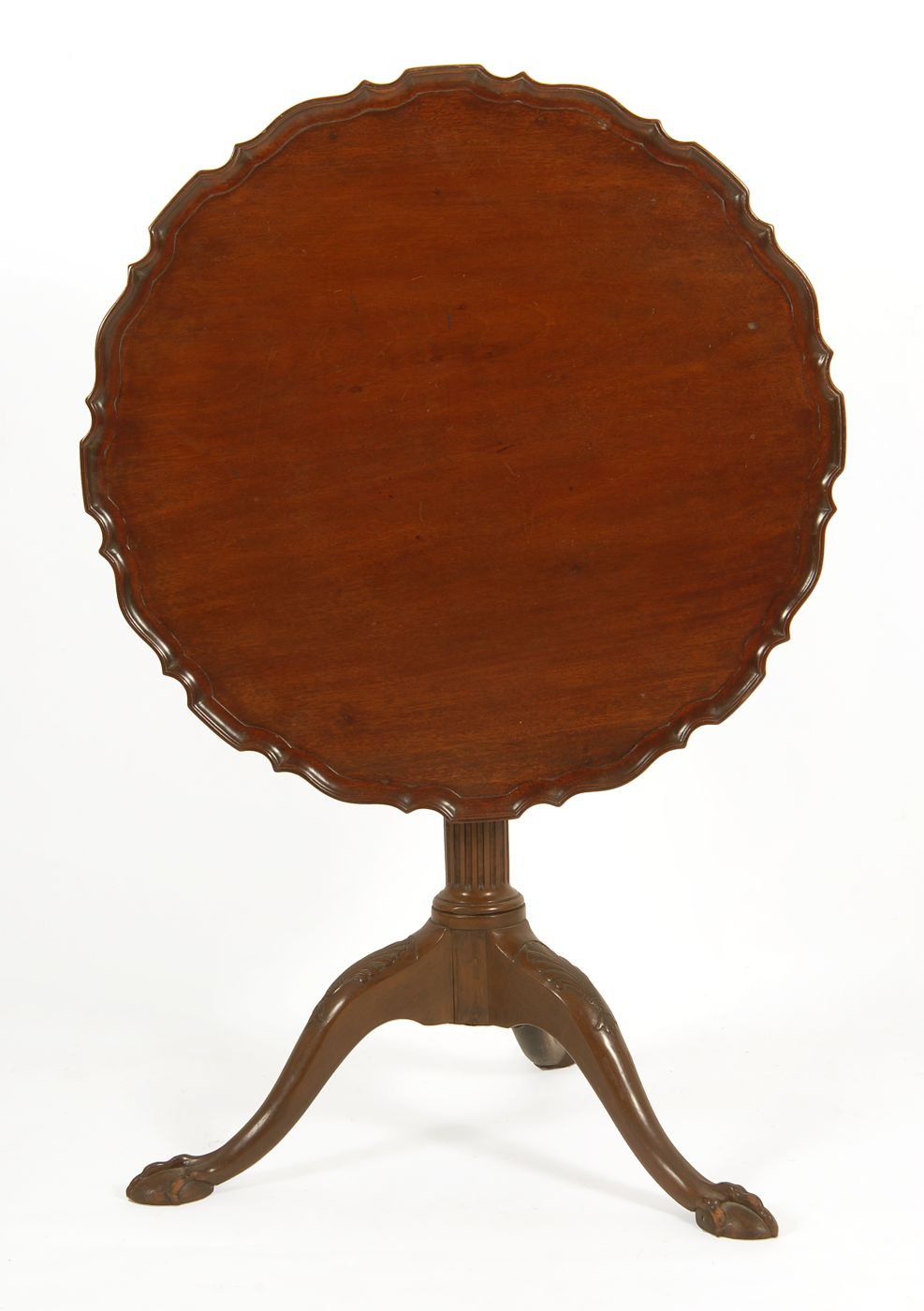 Appraisal: ANTIQUE TILT-TOP TEA TABLE American or English th CenturyIn mahogany