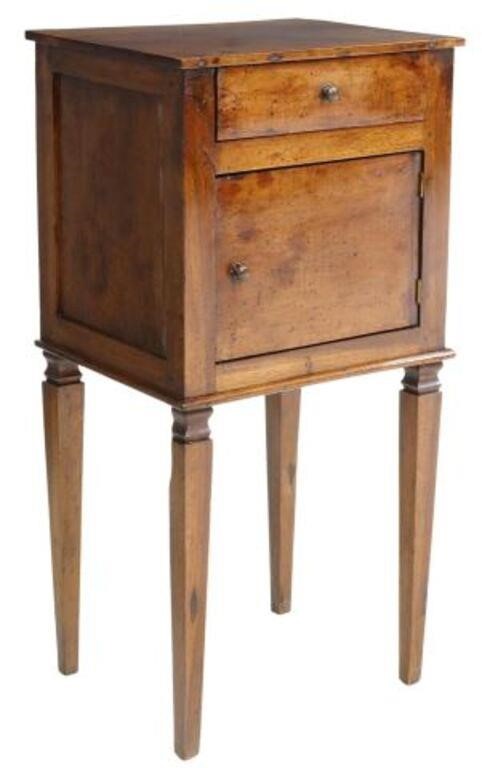 Appraisal: Italian Neoclassical walnut side cabinet th c having single drawer