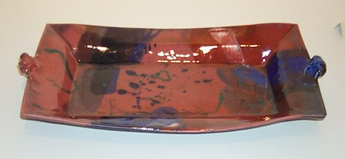 Appraisal: Large Tray Ceramic on Ceramic Pivovar Ron x x inches