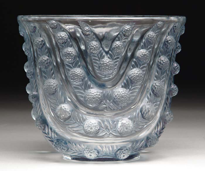 Appraisal: R LALIQUE VICHY VASE Lovely Lalique vase has draping sprays