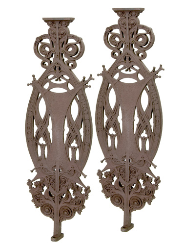 Appraisal: LOUIS SULLIVAN Pair of cast-iron balusters from the Guaranty Building