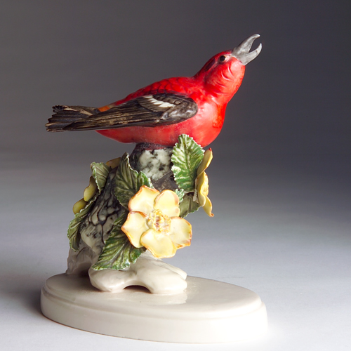 Appraisal: Rare STANGL porcelain single Crossbill Loss to one petal Marked