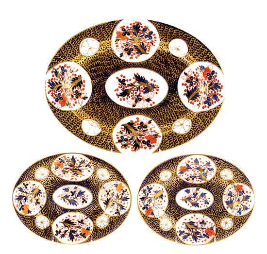 Appraisal: Derby porcelain platter and serving dishes circa - Japan pattern