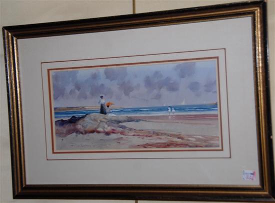 Appraisal: PAUL LANDRY AMERICAN b Oil on paper At the shore