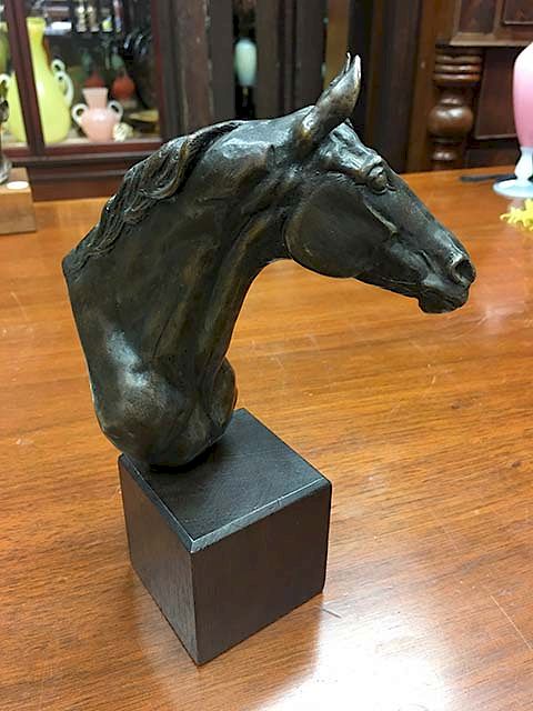 Appraisal: Artist Signed Bronze Horse Bust Artist Signed Bronze Horse Bust