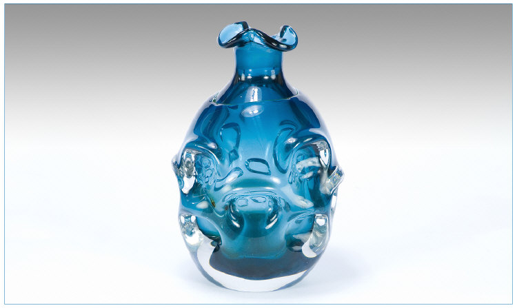 Appraisal: s Stylised Blue Vase Stands inches in height