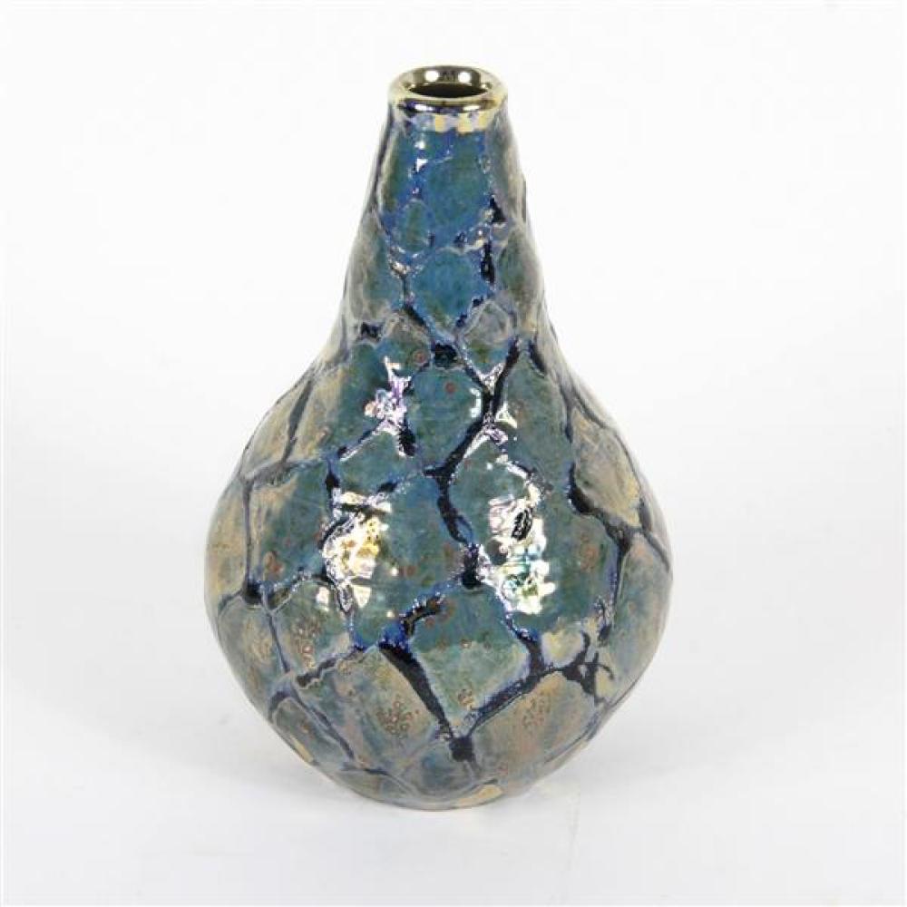 Appraisal: PAUL KATRICH AMERICAN STUDIO CERAMIC LUSTER VASE WITH LOOSE DIAMOND