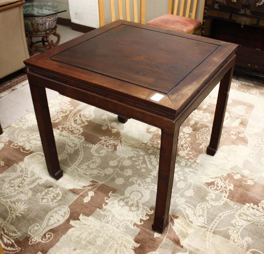 Appraisal: SQUARE CHINESE ROSEWOOD CARD TABLE Hong Kong late th century