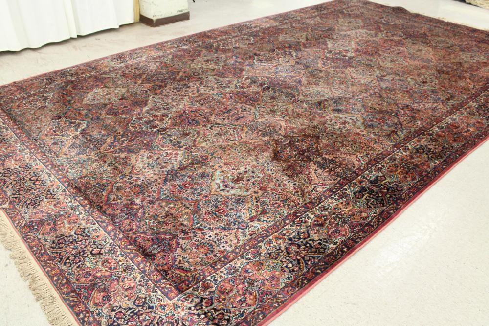 Appraisal: VINTAGE KARASTAN AMERICAN ORIENTAL CARPET Kerman panel design machine loomed