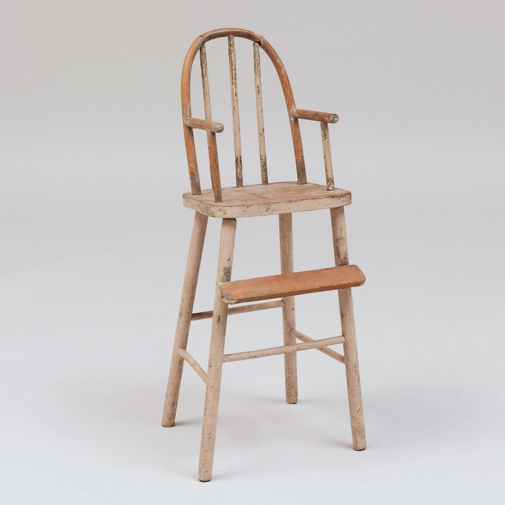 Appraisal: Painted Pine Doll's High Chair x x in Condition Age