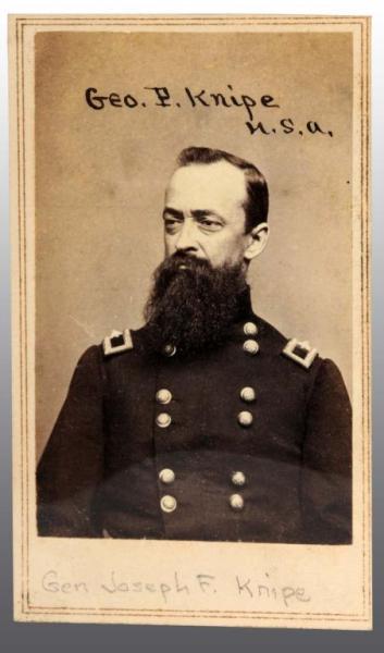 Appraisal: Brigadier General Joseph F Knipe CDV Description Bust view Rhode