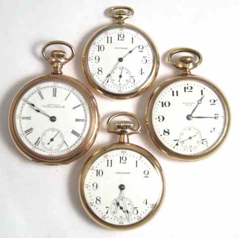 Appraisal: FOUR WALTHAM OPENFACE POCKET WATCHES model grade size jewels c