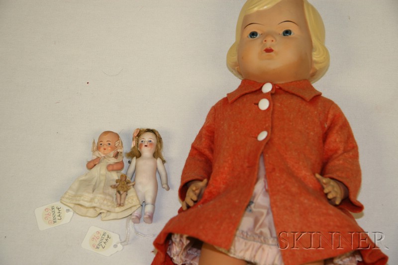 Appraisal: Four Dolls German Sch berl Becker No all-celluloid girl with