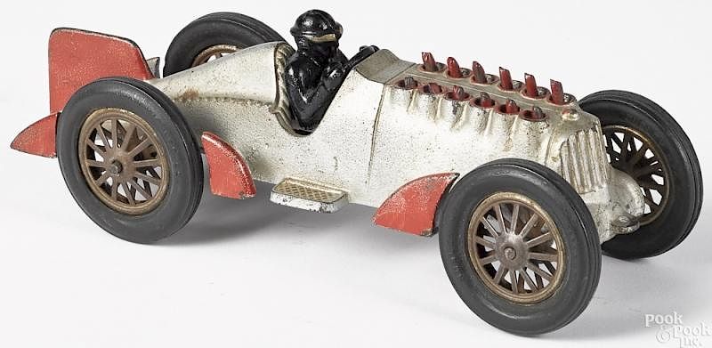 Appraisal: Large Hubley cast iron exhaust flame racer Large Hubley cast