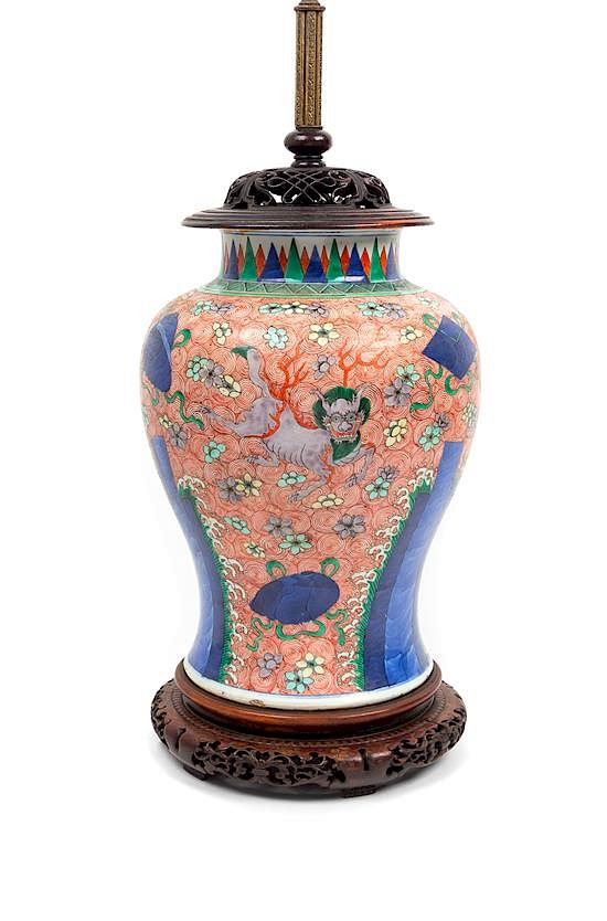 Appraisal: A Wucai Porcelain Jar Height of jar inches A Wucai