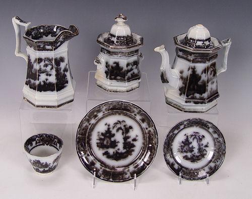 Appraisal: COREAN MULBERRY STAFFORDSHIRE STONEWARE Podmore Walker Ca - pieces to