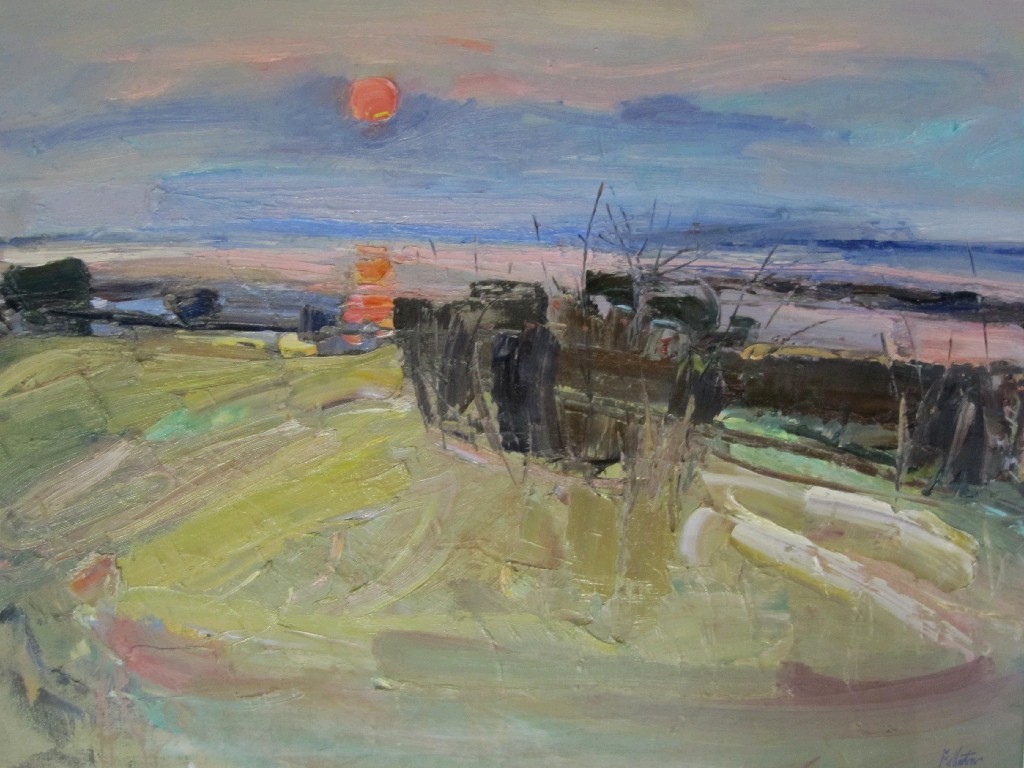 Appraisal: JAMES FULLARTON b Oil on canvas 'Sunset' signed x