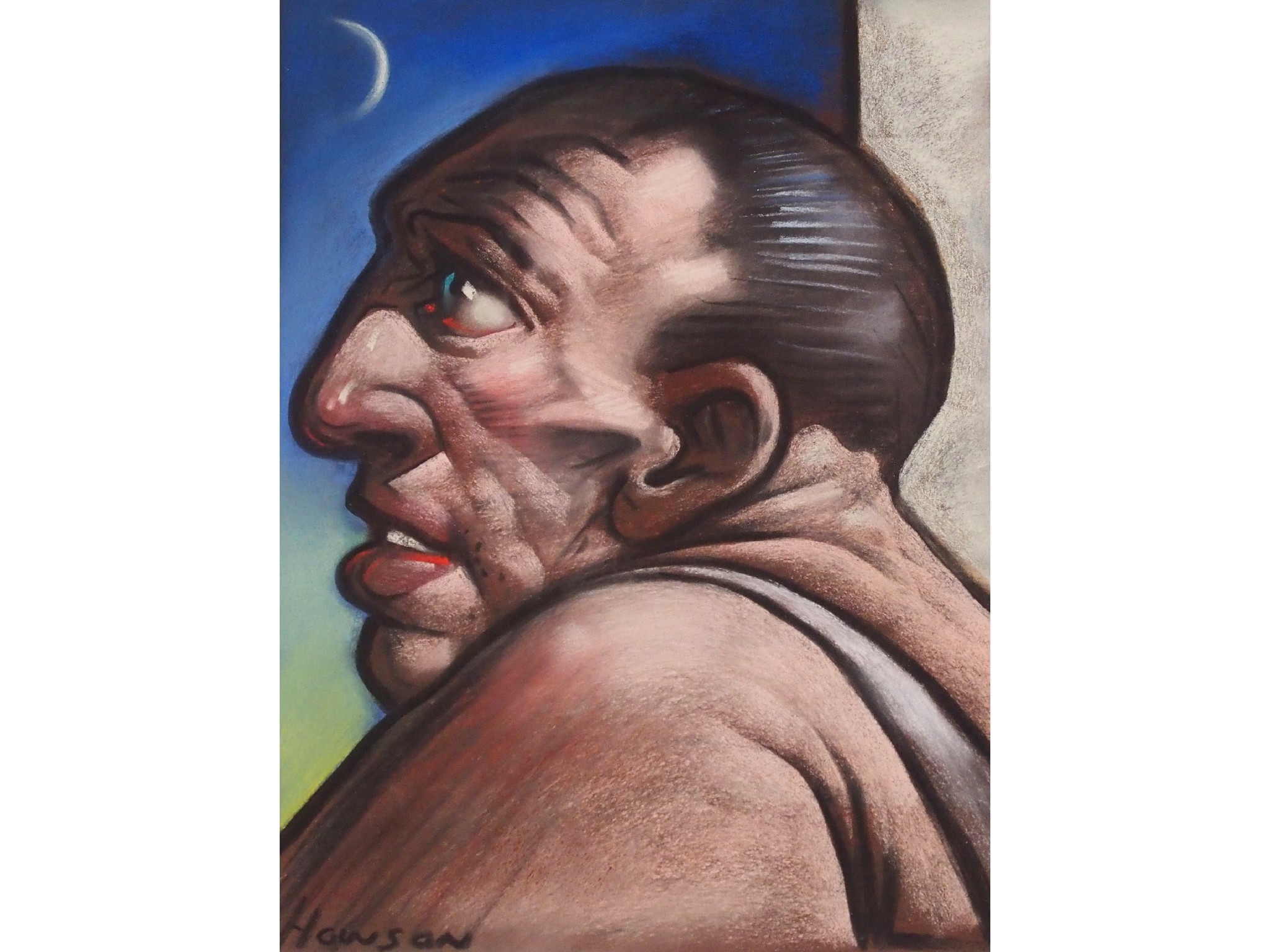 Appraisal: PETER HOWSON OBE Scottish b PATRIOTPastel signed x cm x