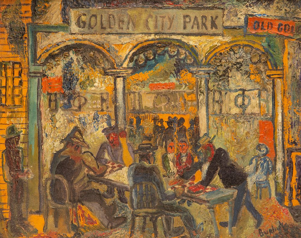 Appraisal: DAVID BURLIUK RUSSIAN - DAVID BURLIUK RUSSIAN - Golden City