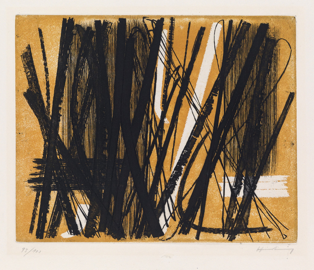 Appraisal: HANS HARTUNG Komposition Color etching and aquatint x mm x