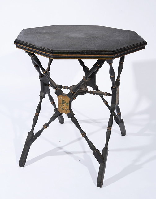 Appraisal: A LATE TH CENTURY AESTHETIC MOVEMENT CENTRE TABLE with hexagonal