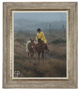 Appraisal: Bill Owen ''Soggy and Wet'' cowboy in yellow slicker with