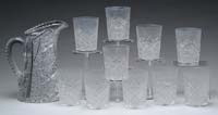 Appraisal: ELEVEN PIECE CUT GLASS WATER SET Set consisting of a