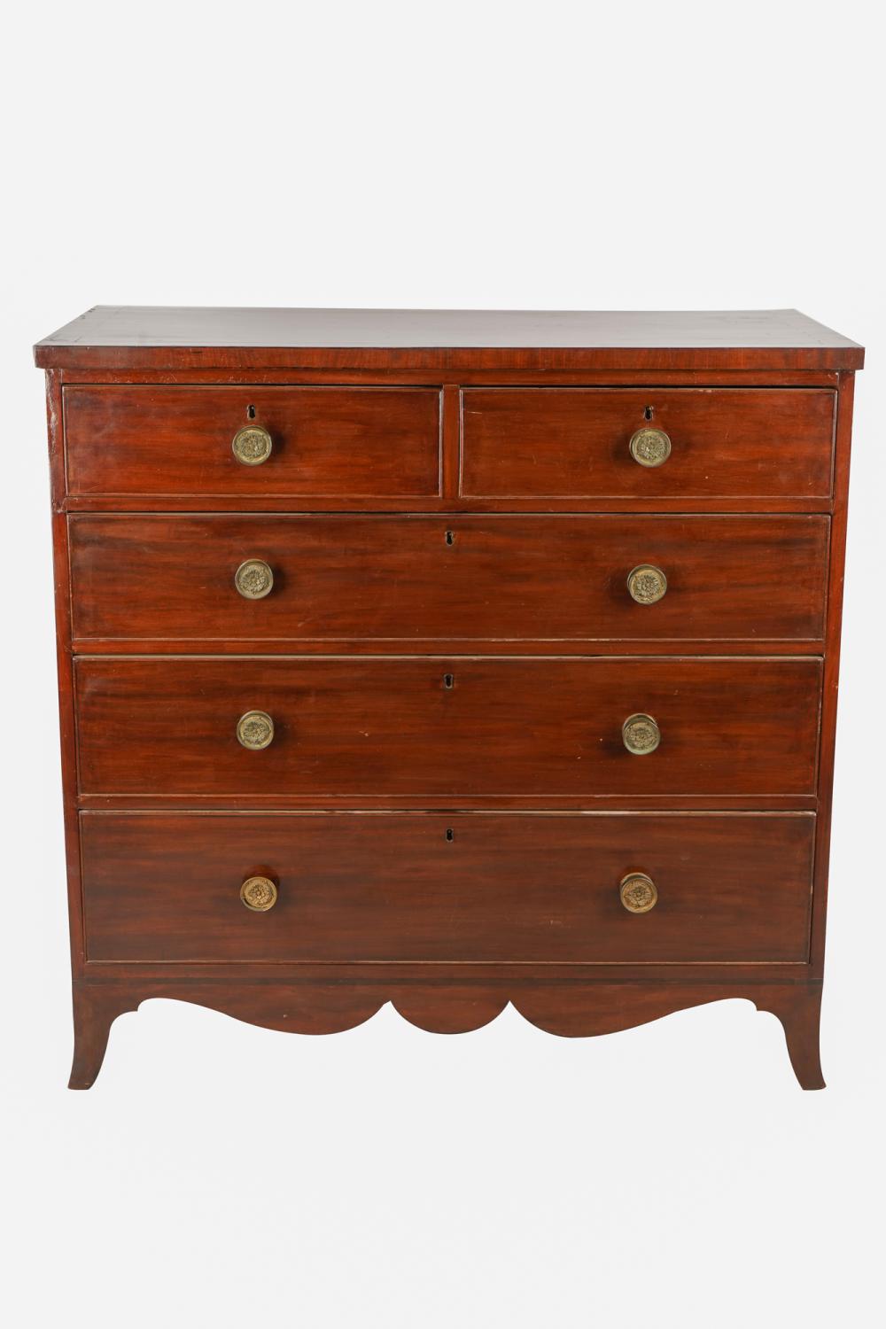 Appraisal: GEORGIAN STYLE MAHOGANY CHEST OF DRAWERSwith two short drawers over