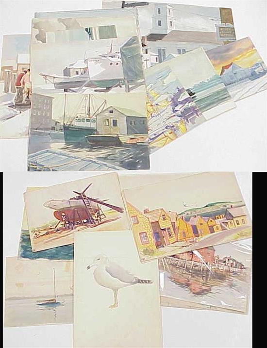 Appraisal: Charles Ernest Pont American - twenty watercolors on paper marine