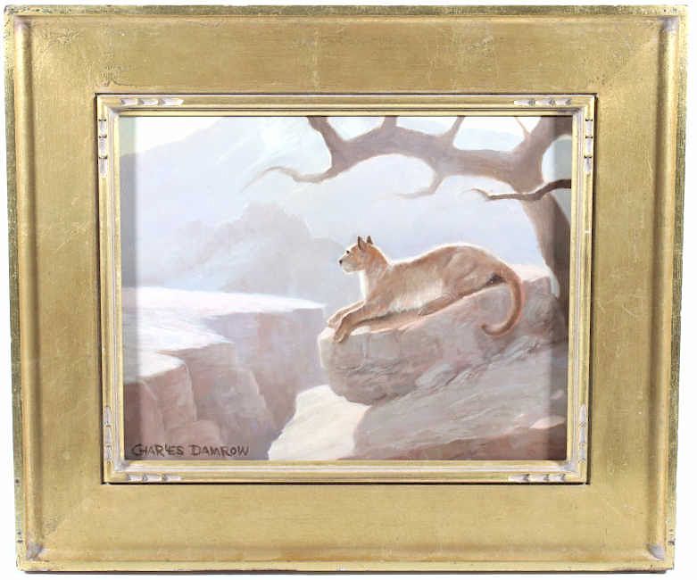 Appraisal: Charles Damrow Lion Sunning Oil Painting C Included in this