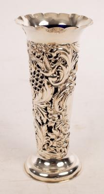 Appraisal: A Victorian silver vase William Gibson John Lawrence Langman London