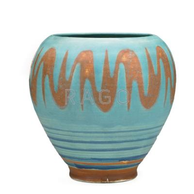 Appraisal: MAIJA GROTELL - Glazed ceramic vase decorated with abstract pattern