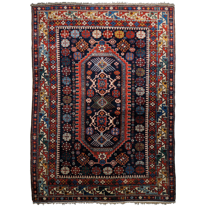 Appraisal: Persian rug geometric design colorful and intricate patterns x very