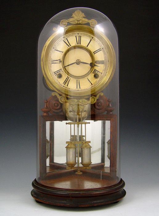 Appraisal: DAVIES SOLE CRYSTAL PALACE DOMED MANTLE CLOCK Brass and wood