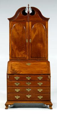 Appraisal: Goddard Townsend Chippendale secretary with bonnet top dense mahogany with