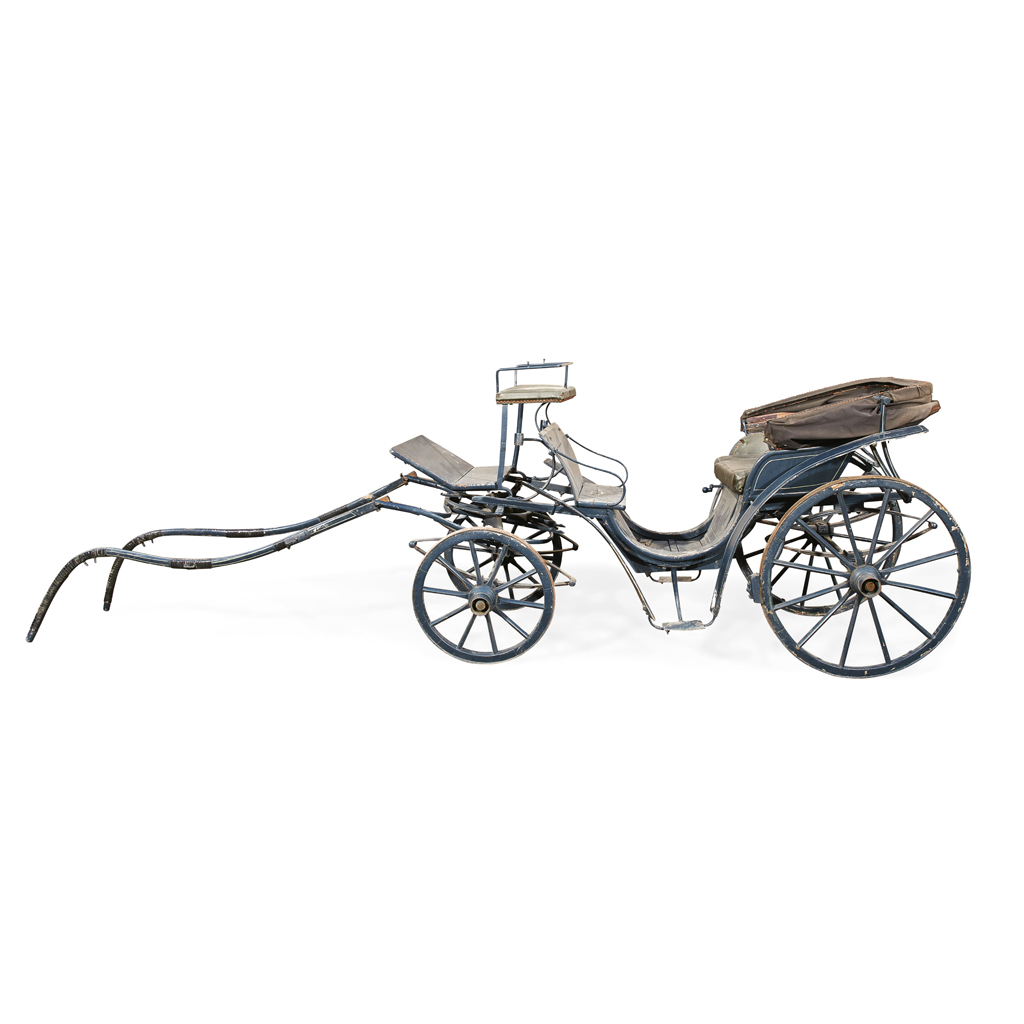 Appraisal: ENGLISH PAINTED VICTORIA CARRIAGE TH CENTURY the blue painted chassis