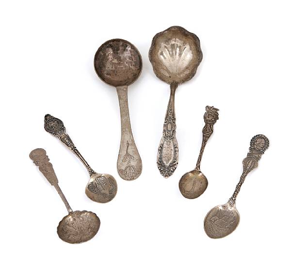 Appraisal: A collection of silver spoons Comprising antique Scandinavian silver spoon