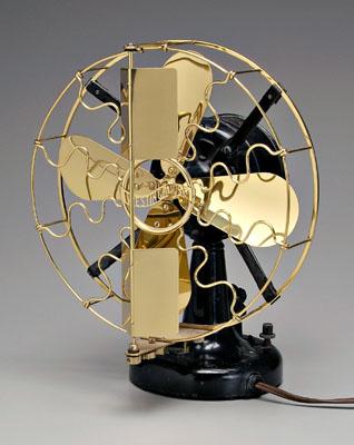 Appraisal: Westinghouse brass-mounted fan polished brass fan cage and directionals in