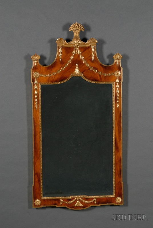 Appraisal: Pair of Adam Style Mahogany and Parcel-gilt Mirrors th century