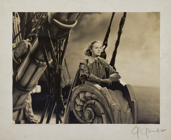 Appraisal: GARBO GRETA Photograph Signed G Garbo in pencil showing the