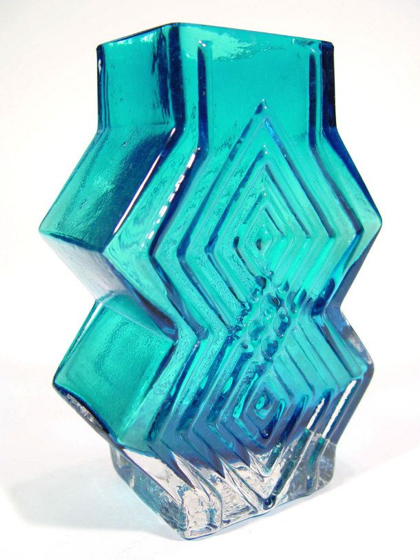 Appraisal: Whitefriars style kingfisher blue glass vase cm high