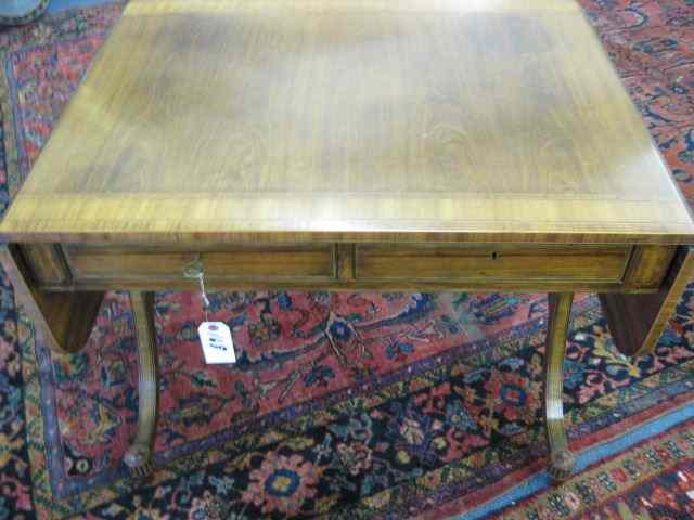 Appraisal: Baker Mahogany Library Table wtih drawers and drop sides mixed