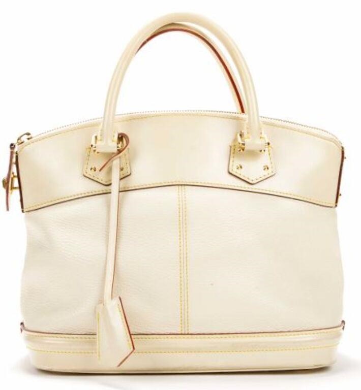 Appraisal: Louis Vuitton Lockit PM handbag in ivory Suhali leather with