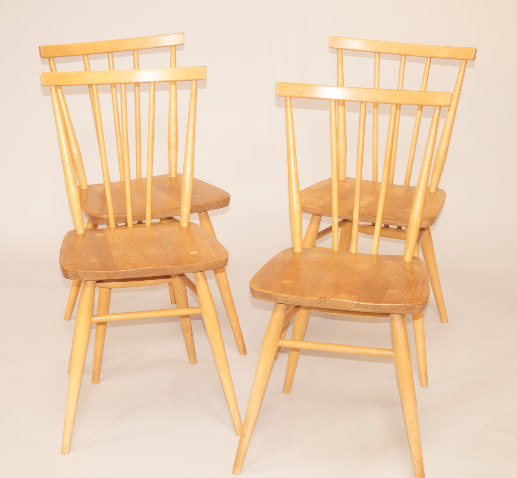 Appraisal: A set of four Ercol beech and elm kitchen type