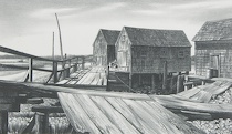 Appraisal: Stow Wengenroth American - Warf at Wellfleet Lithograph on paper